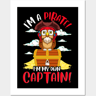 Im A Pirate Im My Own Captain Owl Posters and Art